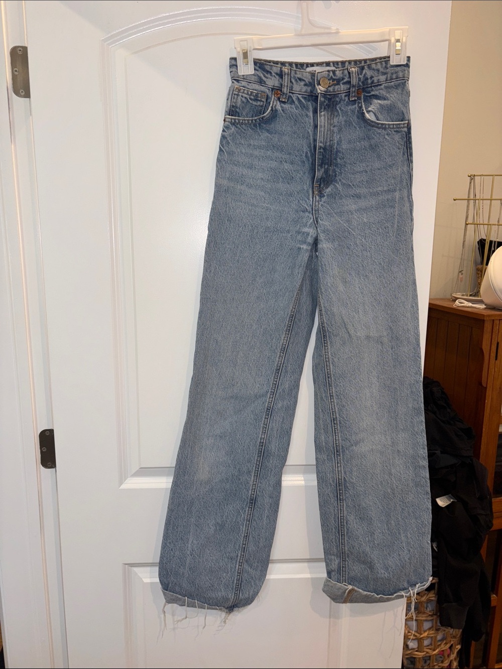 Zara Light Blue Wide-Leg Jeans